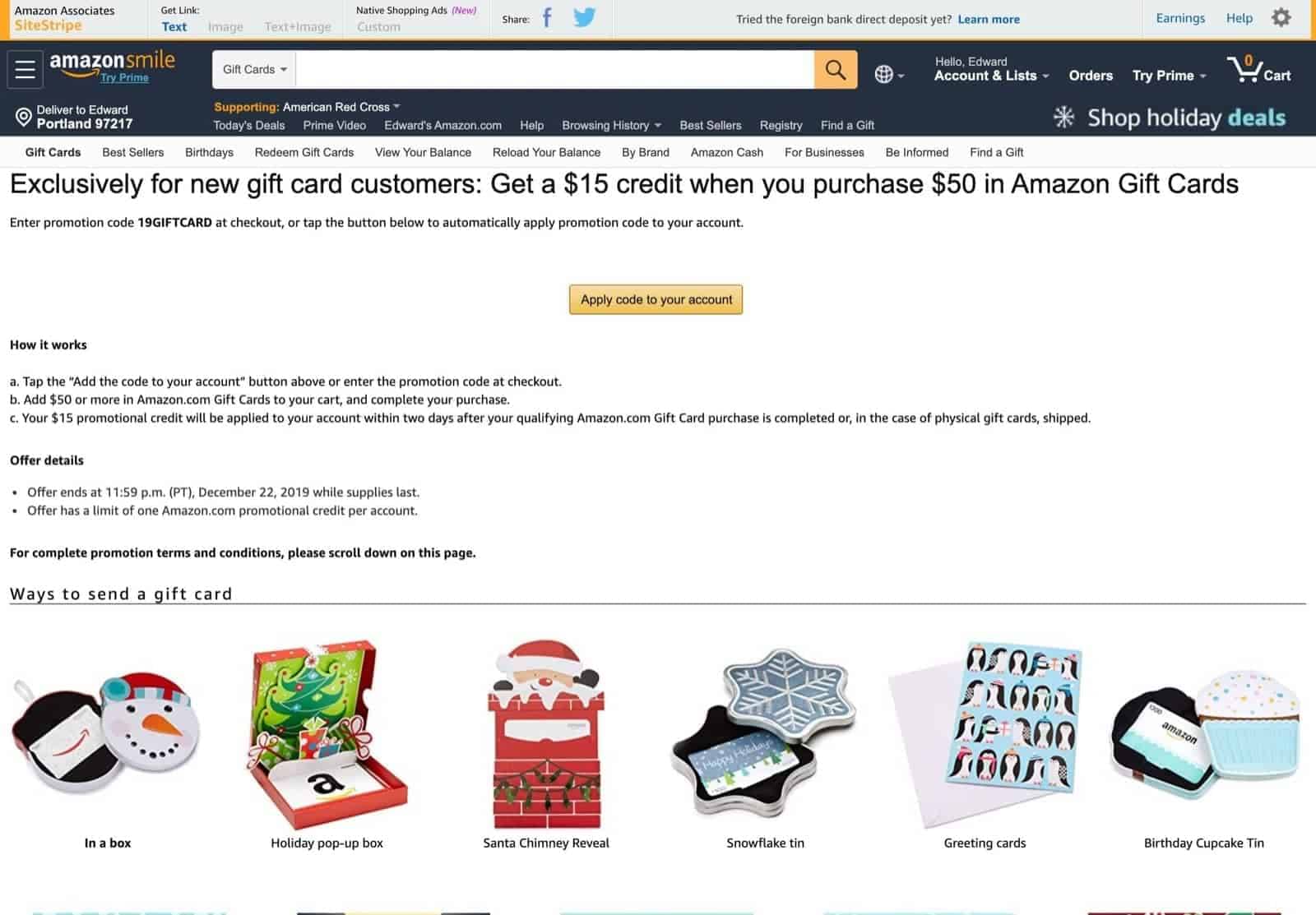 Amazon.com 買US$50 Gift card 即送額外US$15優惠碼- 慳家網購懶人包